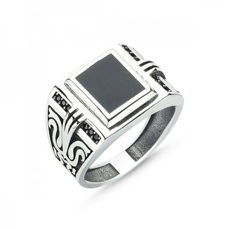 Inel argint 925 cu zirconii negre ITU0059 [0]